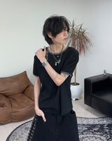 Rual Side Henley Neck Ringer Tee