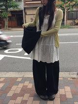 Hyujin Button See-Through Knit Cardigan