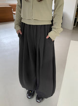 26SS★ [BAONHAUS]ヘディネンピンタックバンディングワイドトレーニングパンツ