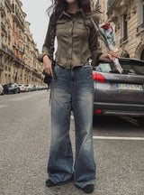 Benny loose wide denim pants