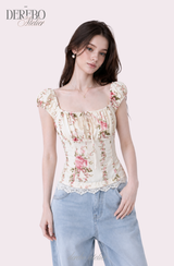 Flora Lace Bustier Blouse
