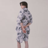 tie-dye cargo shorts_white