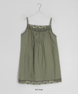 Umi Shirring Layered Lace Sleeveless One Piece