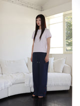 SEERSUCKER BUTTON PANTS (NAVY)
