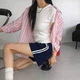 Pyusha nylon track 3-quarter shorts pants