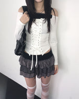 Stripe firll cancan skirt