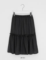 Pmari Layered Dot Banding Midi Skirt