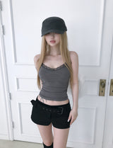 micro belt cotton shorts(2 color) 