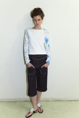 That's neat - Primary Color Double-Face Jeans in Raw Denim (Yellow Topstitch)