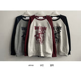 Heart lettering raglan sweatshirt