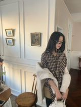 ルークウエストポイントチェックロングシャツ