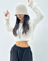 (HIGHLY RECOMMENDED!) MARSHMALLOW SOFT-FIT OFF-SHOULDER ANGORA RABBIT LONG-SLEEVE KNIT