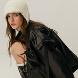 RIBBON BOMBER JACKET / BLACK
