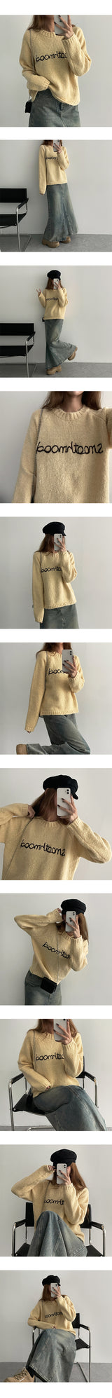 RENNO Semi-Crop Round Knitwear