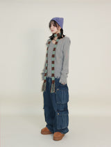 Zelda Double Pocket String Wide Denim Pants