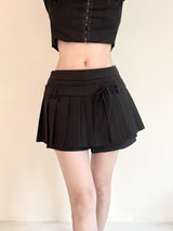1060. Ribbon wrap pleats mini sk (2color)