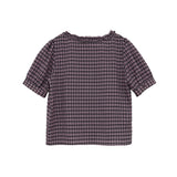 Check Frill Blouse (pink)
