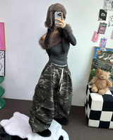 バルーンミリタリースウェットパラシュートピンタックパンツ 🩶💚🖤2カラー