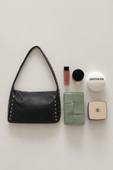 EDGY STUDDED BLACK SHOULDER BAG