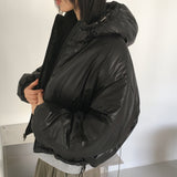 Linec Glossy Short Hooded Padded Jacket