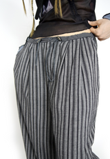 pleats stripe banding pants(3color)