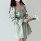 Pony shirring dress