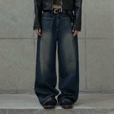 Pocket reverse denim pants