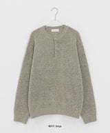 [unisex] Hindley Boucle Henley Neck Over Knit