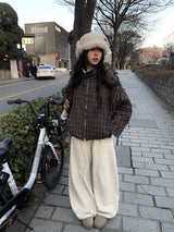 Quad Check High-Neck Avant-Fit Wool Jumper