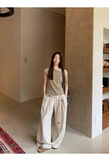 Khaki Collection オーバーサイズショルダー 半袖Tシャツ