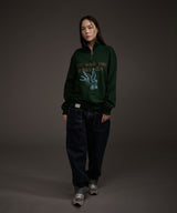 W BLUEBIRD HALF ZIP-UP SWEATSHIRT GREEN