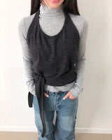 Rdan タートルネック レイヤード ロングスリーブ Tシャツ