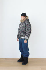 Cropped Fur Hood MA-1 Jacket (Camo)