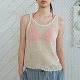 ペーパーニットスリーブレス beige