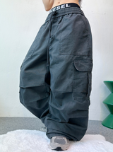 ウォッシュドパラシュートプリーツカーゴパンツ🖤🩶🤎🤍 - 4カラー