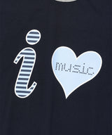I LOVE MUSIC リンガー半袖Tシャツ ネイビー(CV2FMUT547A)