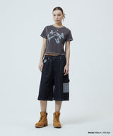 PIGMENT BUTTERFLY GOTH CROP TEE_CHARCOAL