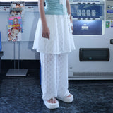 Sheer Star Skirt Pants - White