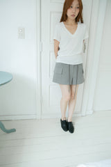 deep v-neck regular half top(3colors)
