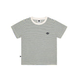 (Women)  レインボーストライプ半袖Tシャツ【YELLOW】