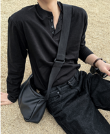 cosyharu henly-neck boonddo long-sleevd shirt