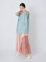 HAND EMBROIDERY DISTRESSED VEST