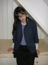 Yukomi Three Quarter Button Nylon Double Jacket