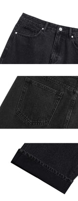 Basic denim pants (black)