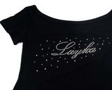 ロキシー ラインストーン オフ Tシャツ