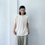 Structured Shoulder-Button Textured T-Shirt