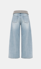 Rina Drawstring Wide Denim Pants