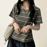 ロビンカラーストライプダンガラ半袖Tシャツ