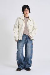 Star side patch denim pants