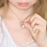 flower locket necklace silver